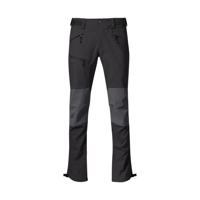 Men Bergans Of Norway Softshell Pants Fjorda Trekking Hybrid Pants Solid Charcoal
