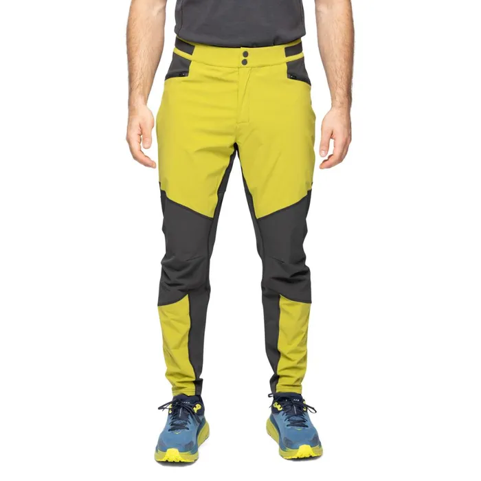Men Bergans Of Norway Softshell Pants Y Lightline Progressive Pants Golden Lime Green Dark Shadow Grey