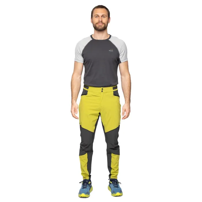 Men Bergans Of Norway Softshell Pants Y Lightline Progressive Pants Golden Lime Green Dark Shadow Grey