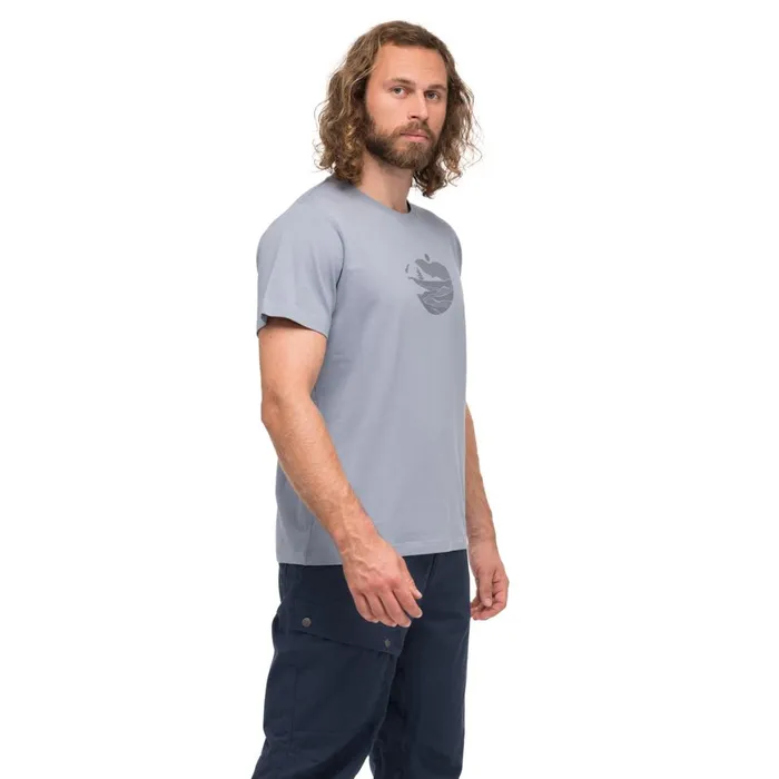 Men Bergans Of Norway TShirts Nordmarka Organic Cotton Print Tee Husky Blue