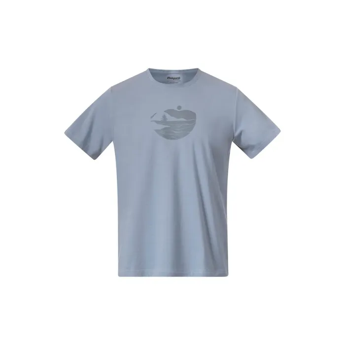 Men Bergans Of Norway TShirts Nordmarka Organic Cotton Print Tee Husky Blue