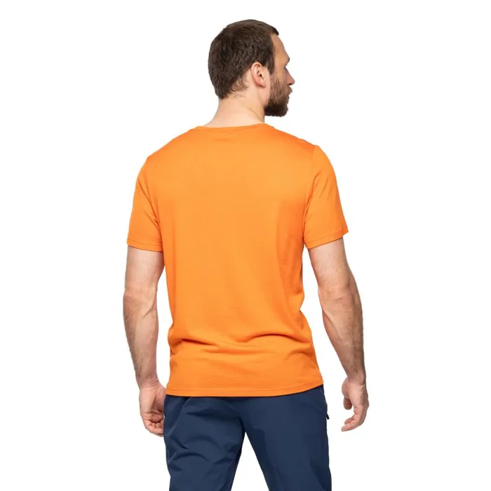 Men Bergans Of Norway TShirts Rabot Mount Wool Tee Alert Orange