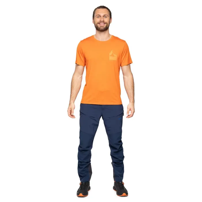 Men Bergans Of Norway TShirts Rabot Mount Wool Tee Alert Orange