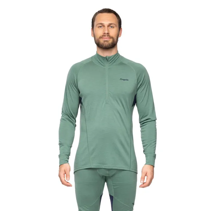 Men Bergans Of Norway Wool Longsleeved Shirts InnerPure Merino Half Zip Dark Jade Green Navy Blue Men Bergans Of Norway Wool Longsleeved Shirts InnerPure Merino Half Zip Dark Jade Green Navy Blue