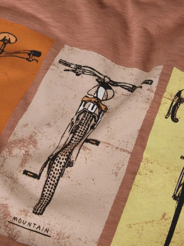 Men Bike Graphic Tee Pink Print White Stuff TShirts Men Bike Graphic Tee Pink Print White Stuff TShirts