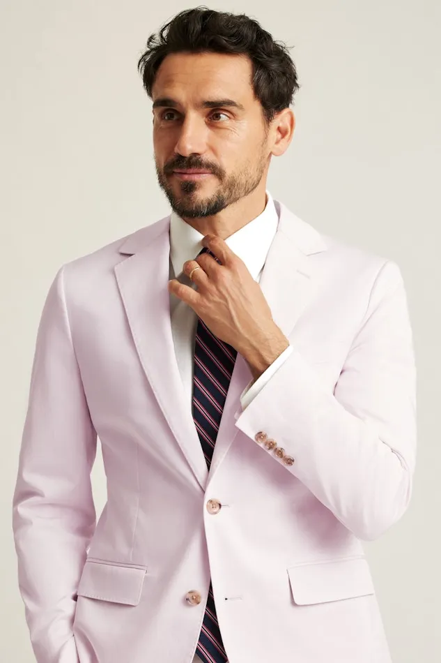 Men Bonobos Blazers and Sport Coats Italian Stretch Cotton Suit Jacket Dusty Pink