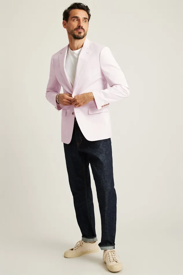 Men Bonobos Blazers and Sport Coats Italian Stretch Cotton Suit Jacket Dusty Pink