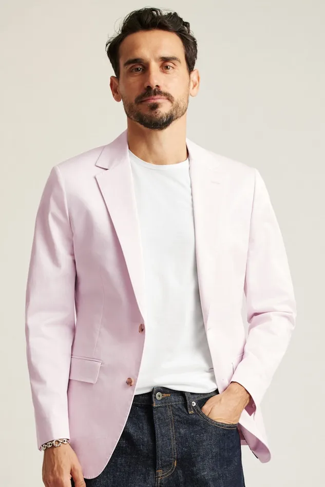 Men Bonobos Blazers and Sport Coats Italian Stretch Cotton Suit Jacket Dusty Pink
