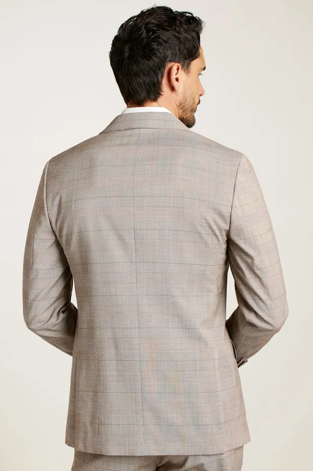 Men Bonobos Blazers and Sport Coats Jetsetter Stretch Italian Wool Suit Jacket Tan Plaid