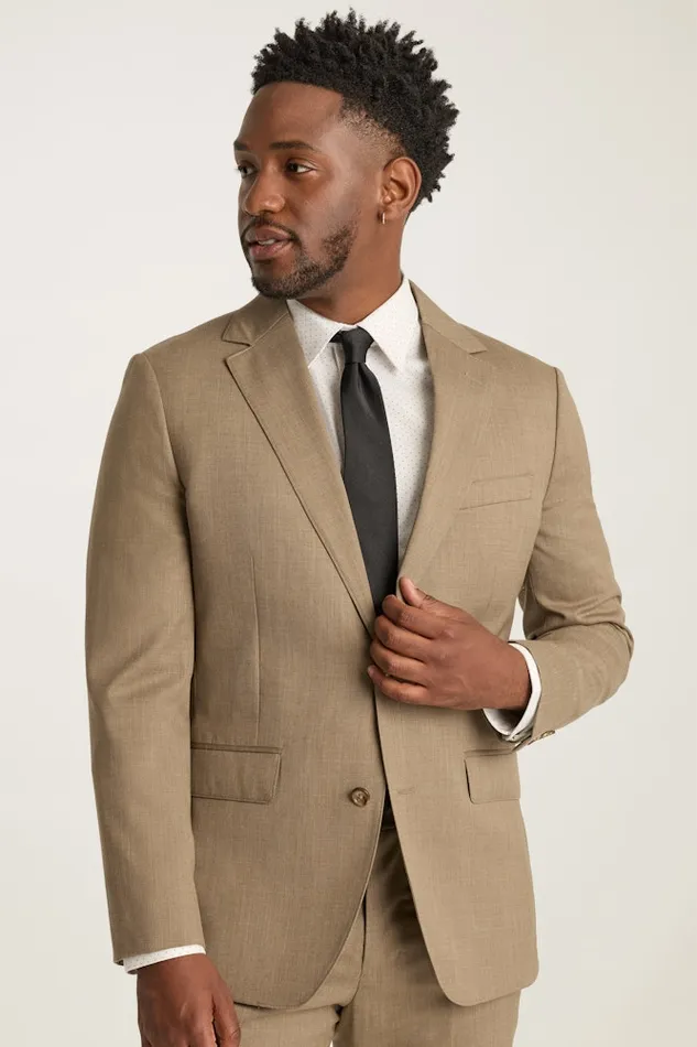 Men Bonobos Blazers and Sport Coats Jetsetter Stretch Wool Suit Jacket Tan