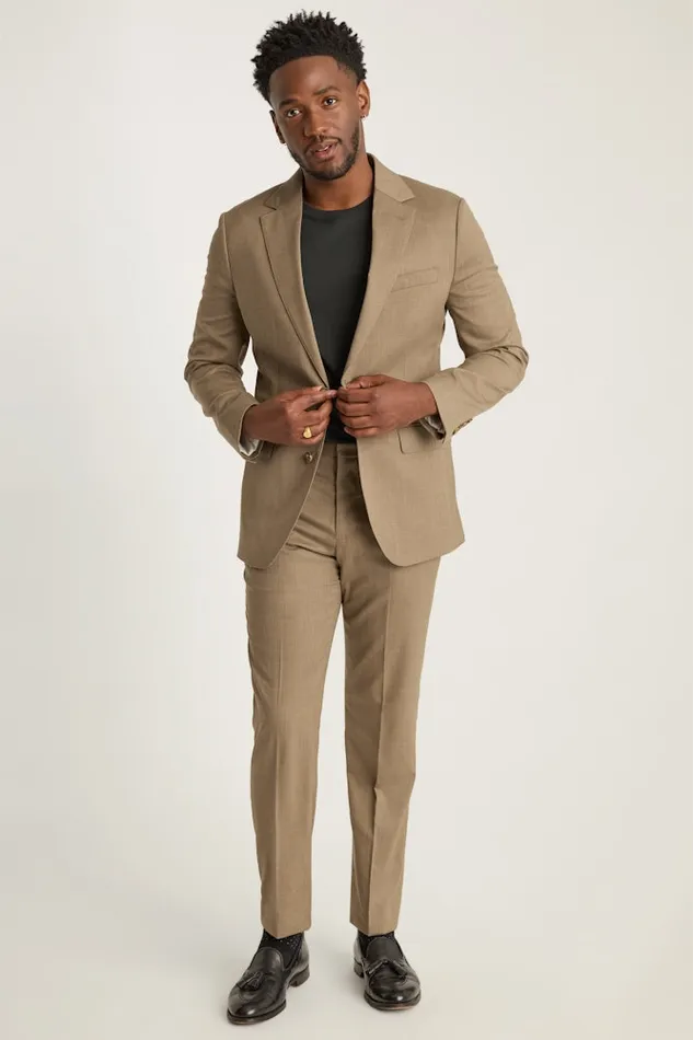 Men Bonobos Blazers and Sport Coats Jetsetter Stretch Wool Suit Jacket Tan
