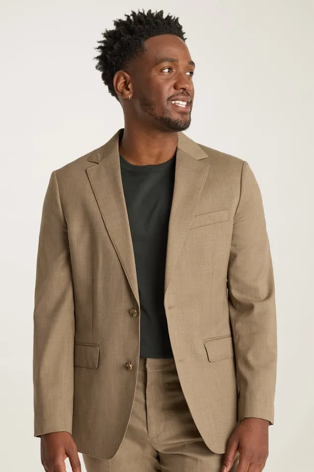 Men Bonobos Blazers and Sport Coats Jetsetter Stretch Wool Suit Jacket Tan