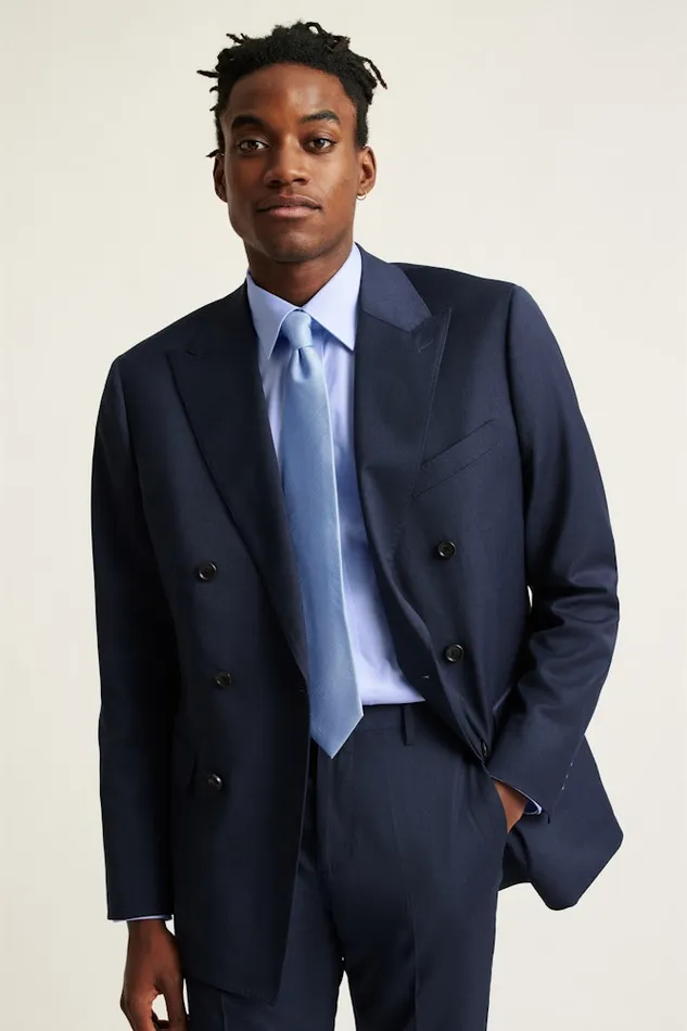 Men Bonobos Blazers and Sport Coats Jetsetter Wool Double Breasted Blazer Light Navy