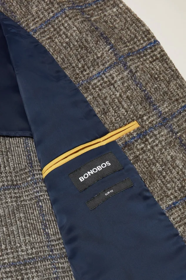 Men Bonobos Blazers and Sport Coats Knit Blazer Navy Brown Glen Plaid Men Bonobos Blazers and Sport Coats Knit Blazer Navy Brown Glen Plaid