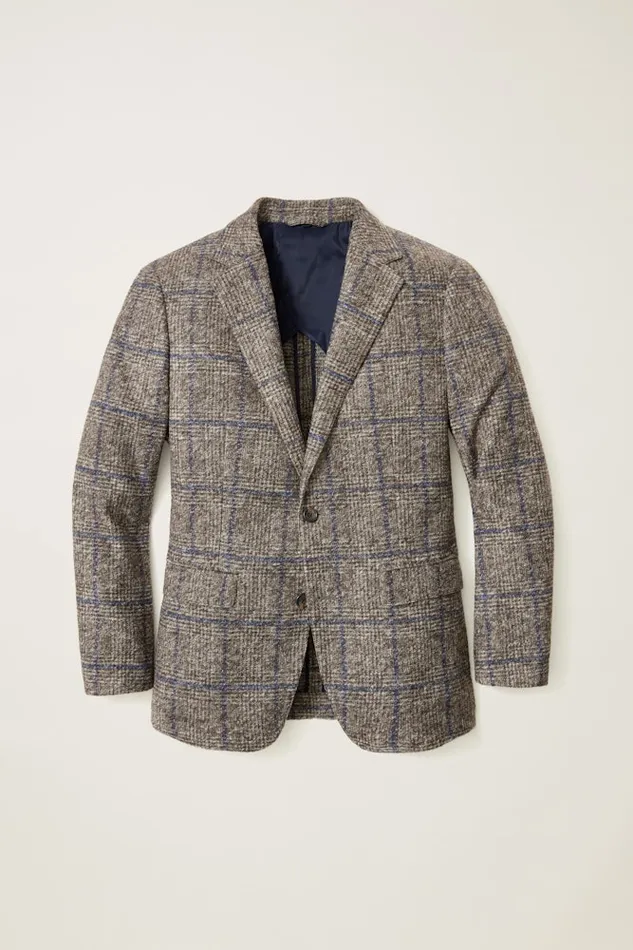 Men Bonobos Blazers and Sport Coats Knit Blazer Navy Brown Glen Plaid Men Bonobos Blazers and Sport Coats Knit Blazer Navy Brown Glen Plaid