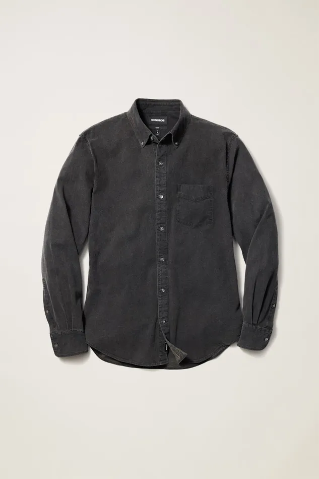Men Bonobos Casual Shirts Everyday Denim Shirt Black Rinse Wash Men Bonobos Casual Shirts Everyday Denim Shirt Black Rinse Wash