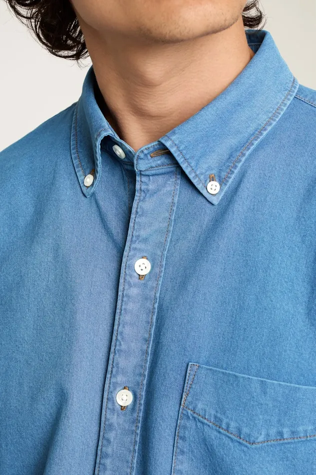 Men Bonobos Casual Shirts Everyday Denim Shirt Ocean Blue Wash Men Bonobos Casual Shirts Everyday Denim Shirt Ocean Blue Wash