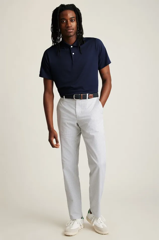 Men Bonobos Chinos Performance Seersucker Golf Pant Grey And White Stripe