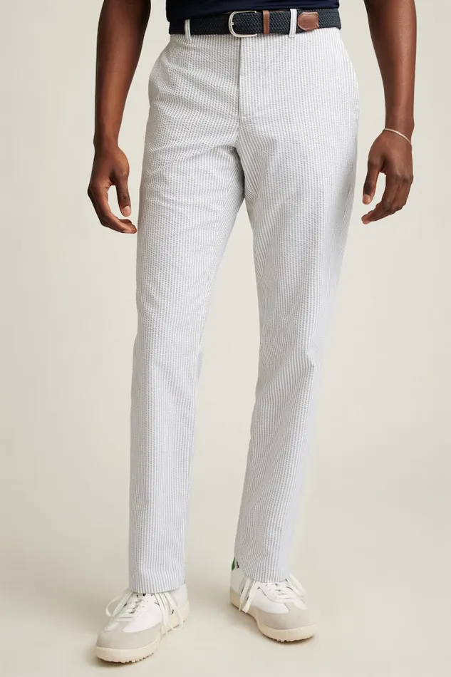 Men Bonobos Chinos Performance Seersucker Golf Pant Grey And White Stripe