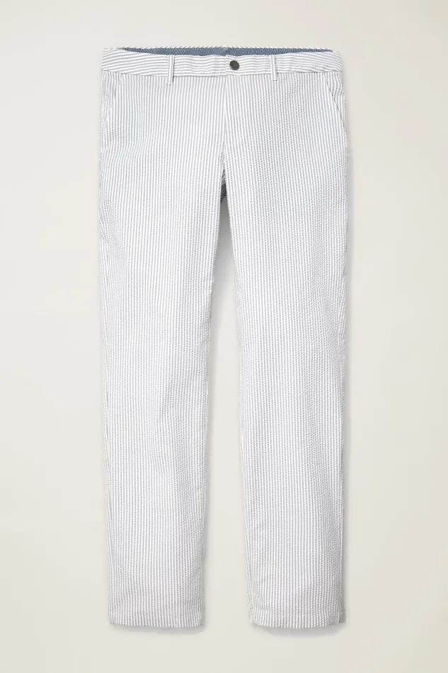 Men Bonobos Chinos Performance Seersucker Golf Pant Grey And White Stripe