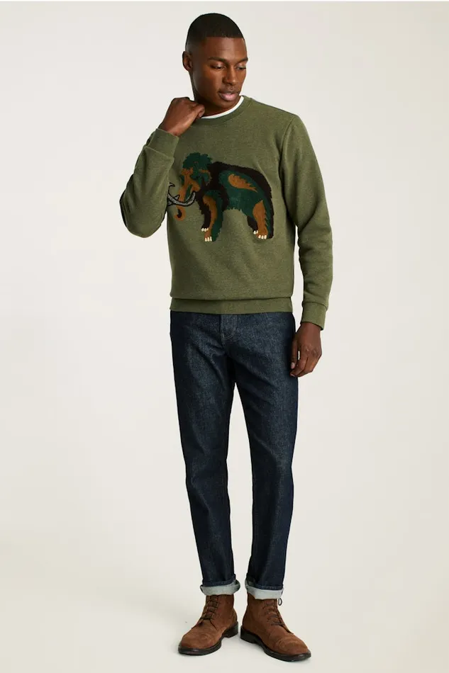Men Bonobos Crew and VNeck Sweaters Critter Supersoft Fleece Crew Wooly Bully