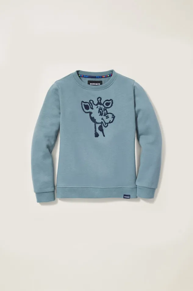Men Bonobos Crew and VNeck Sweaters Geoffrey Kids Supersoft Crew Kazoo Blue