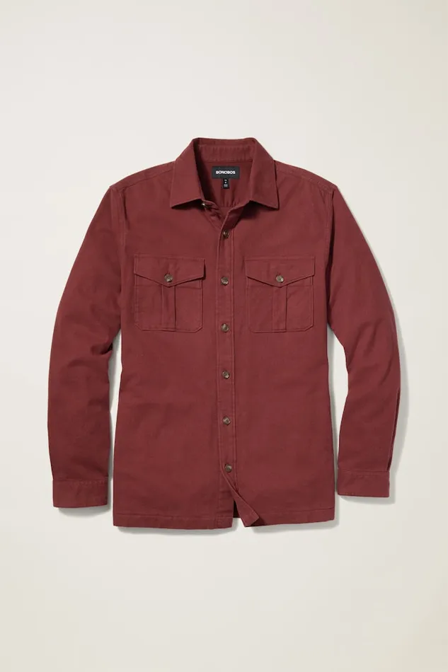 Men Bonobos Flannels and Shirt Jackets Moleskin Overshirt Heather Mahogany