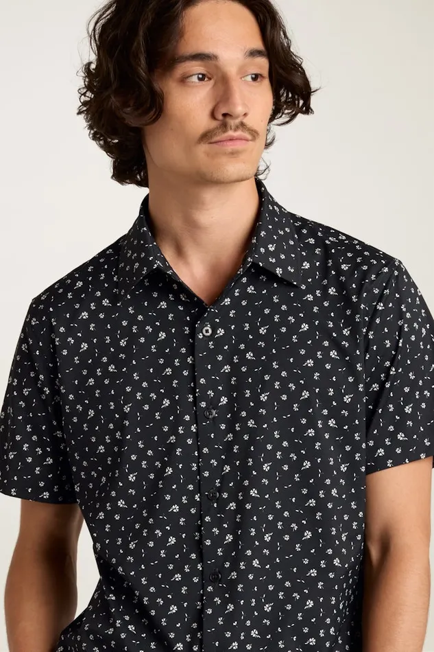 Men Bonobos Short Sleeve Shirts Tech Short Sleeve Shirt Black Sea Floral Men Bonobos Short Sleeve Shirts Tech Short Sleeve Shirt Black Sea Floral