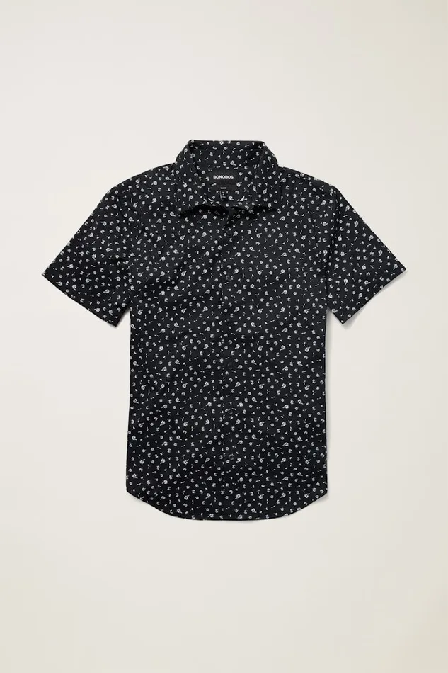 Men Bonobos Short Sleeve Shirts Tech Short Sleeve Shirt Black Sea Floral Men Bonobos Short Sleeve Shirts Tech Short Sleeve Shirt Black Sea Floral