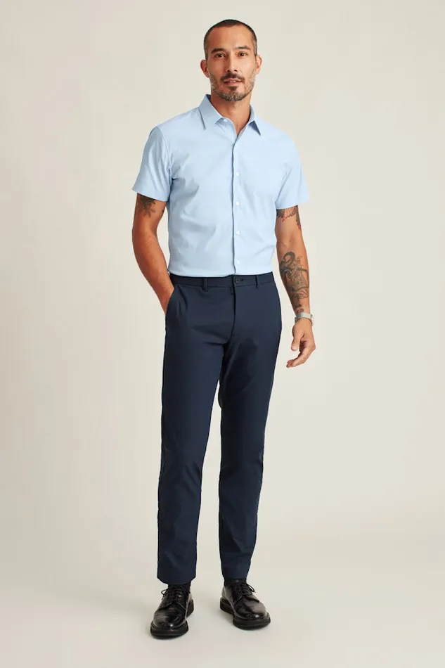 Men Bonobos Short Sleeve Shirts Tech Short Sleeve Shirt Blue