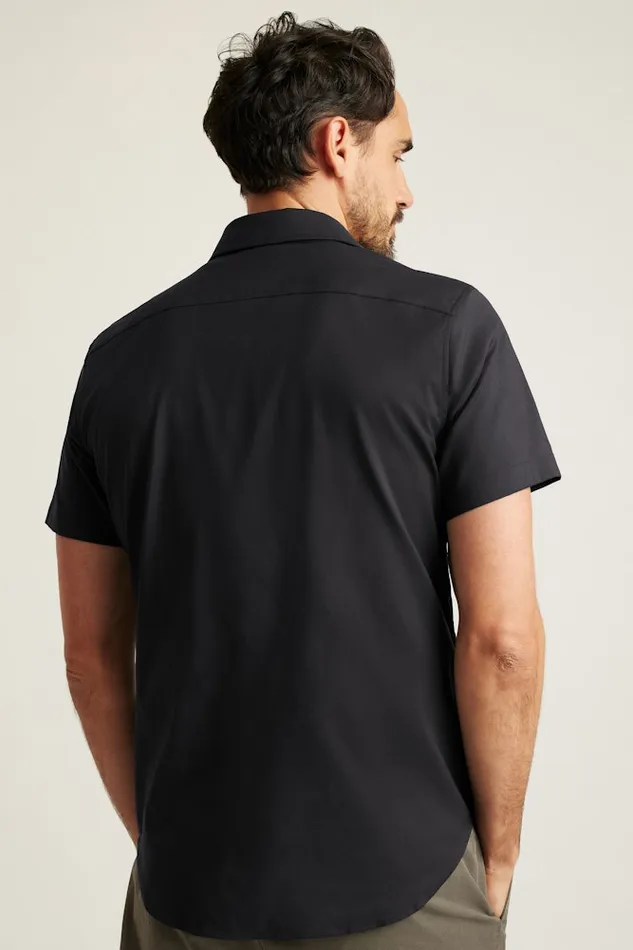 Men Bonobos Short Sleeve Shirts Tech Short Sleeve Shirt Solid Jet Black Men Bonobos Short Sleeve Shirts Tech Short Sleeve Shirt Solid Jet Black