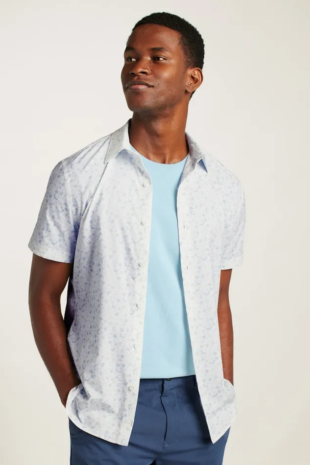 Men Bonobos Short Sleeve Shirts Tech Short Sleeve Shirt White Weekend Floral Men Bonobos Short Sleeve Shirts Tech Short Sleeve Shirt White Weekend Floral