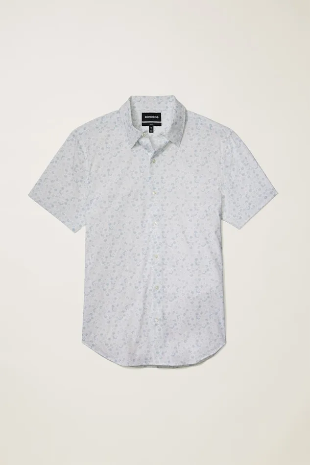 Men Bonobos Short Sleeve Shirts Tech Short Sleeve Shirt White Weekend Floral Men Bonobos Short Sleeve Shirts Tech Short Sleeve Shirt White Weekend Floral