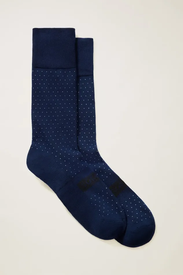 Men Bonobos Socks and Underwear Soft and Comfortable Bonobos Everyday Dress Socks Navy Pin Dot