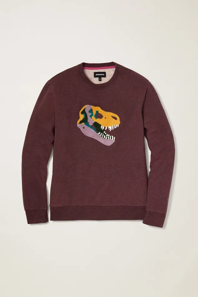 Men Bonobos Sweatshirts and Hoodies Critter Supersoft Fleece Crew T Rextinct Men Bonobos Sweatshirts and Hoodies Critter Supersoft Fleece Crew T Rextinct