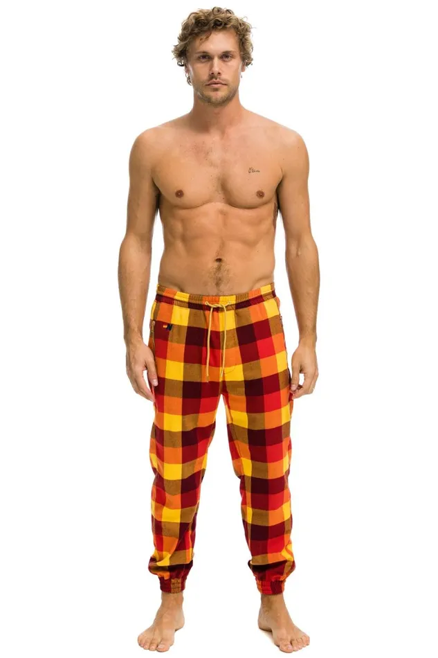 Men Bottoms Aviator Nation MEN039S PLAID LODGE PANT 8211 SURFY PLAID