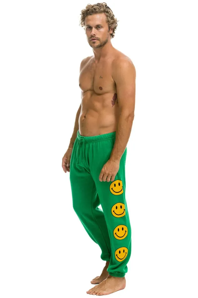 Men Bottoms Aviator Nation SMILEY 2 MENS SWEATPANTS 8211 KELLY GREEN