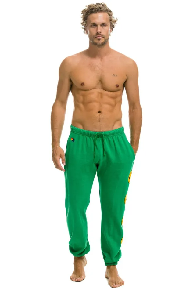 Men Bottoms Aviator Nation SMILEY 2 MENS SWEATPANTS 8211 KELLY GREEN