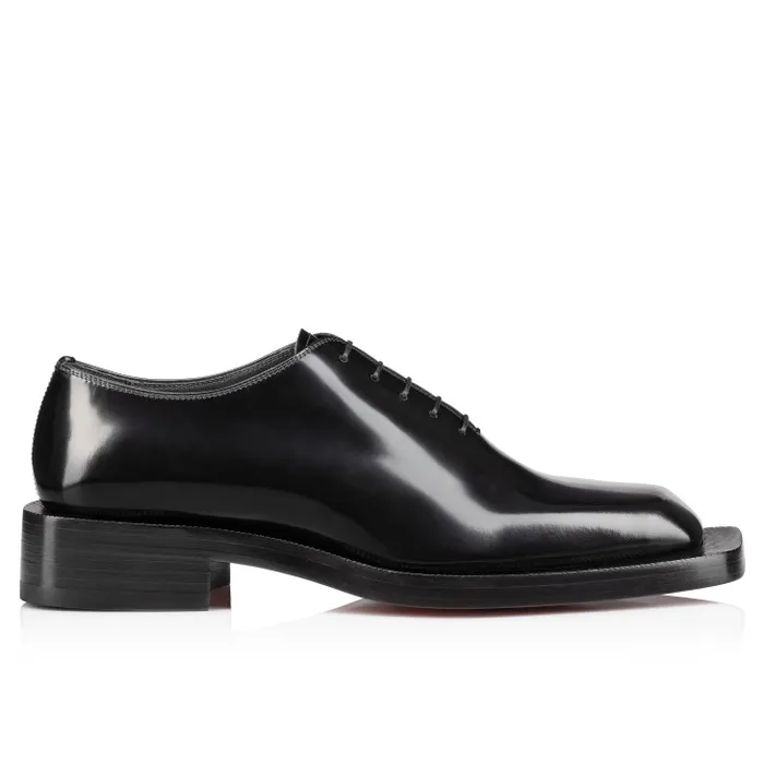 Men Caraca Oxfords 8211 Abrasivato Calf Leather 8211 Black Christian Louboutin Buckles and Laceups