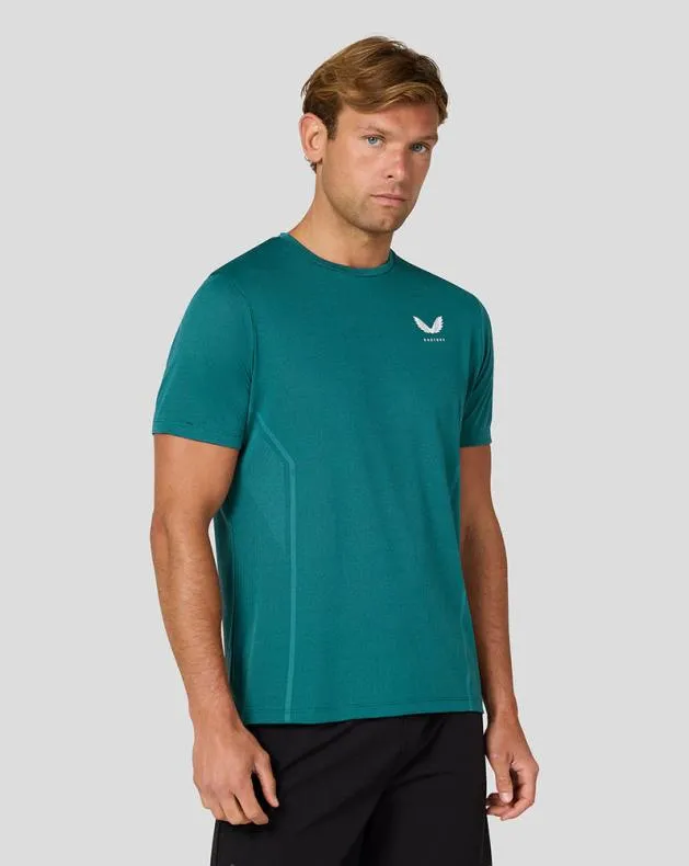 Men Castore Tops Apex Short Sleeve Engineered Knit T Shirt 8211 Bright Aqua