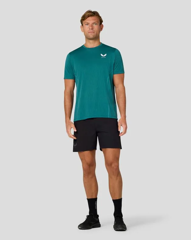 Men Castore Tops Apex Short Sleeve Engineered Knit T Shirt 8211 Bright Aqua