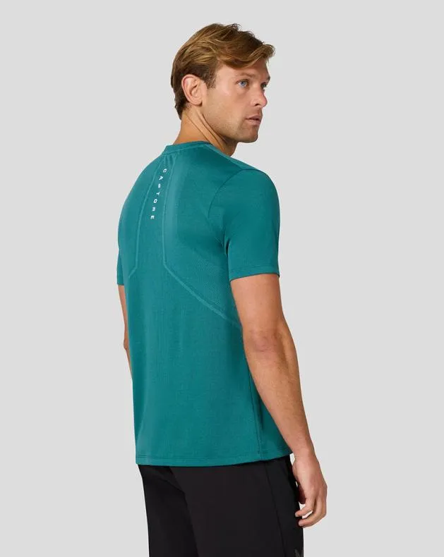 Men Castore Tops Apex Short Sleeve Engineered Knit T Shirt 8211 Bright Aqua