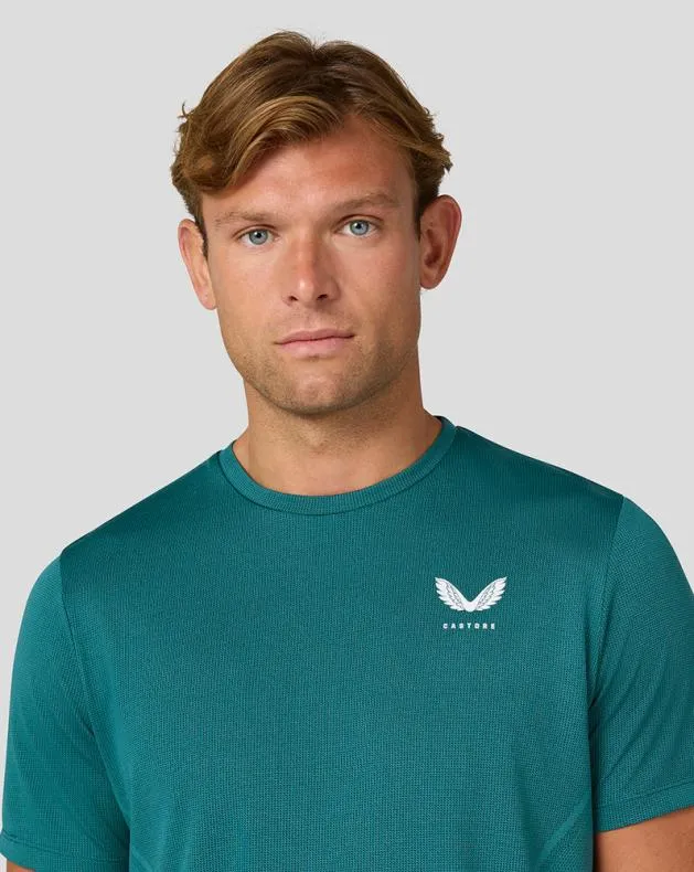 Men Castore Tops Apex Short Sleeve Engineered Knit T Shirt 8211 Bright Aqua