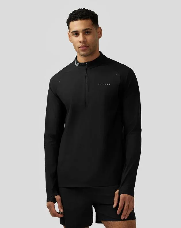 Men Castore Tops Zone Ventilation Quarter Zip 8211 Black