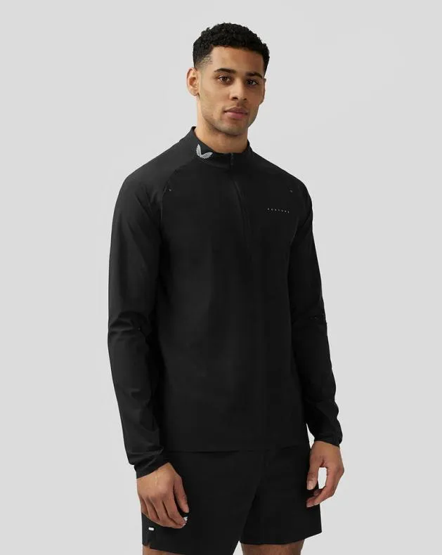 Men Castore Tops Zone Ventilation Quarter Zip 8211 Black