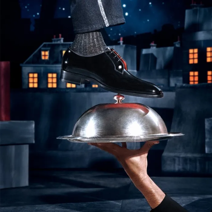 Men Chambeliss Night Strass Derbies 8211 Patent Calf Leather And Collar Pin 8211 Black Christian Louboutin Buckles and Laceups
