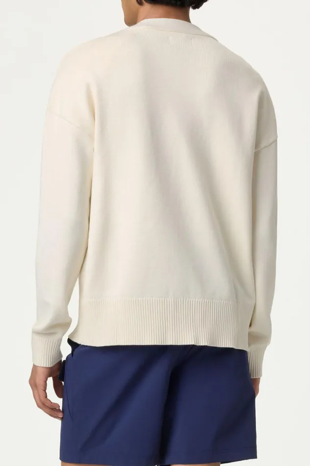 Men Coats and Jackets Fila Baseline Cardigan 920 Gardenia Men Coats and Jackets Fila Baseline Cardigan 920 Gardenia