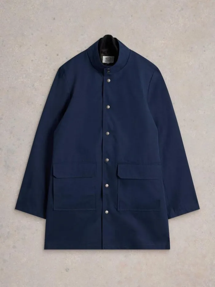 Men Commuter Mac Dark Navy White Stuff Coats and Jackets