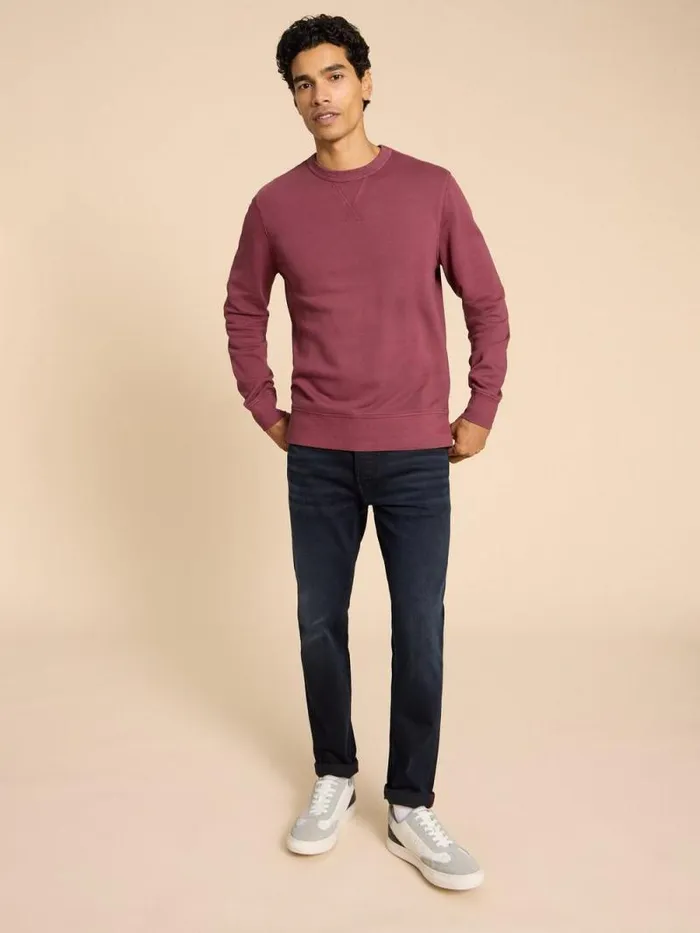 Men Crew Neck Sweat Mid Plum White Stuff Knitwear