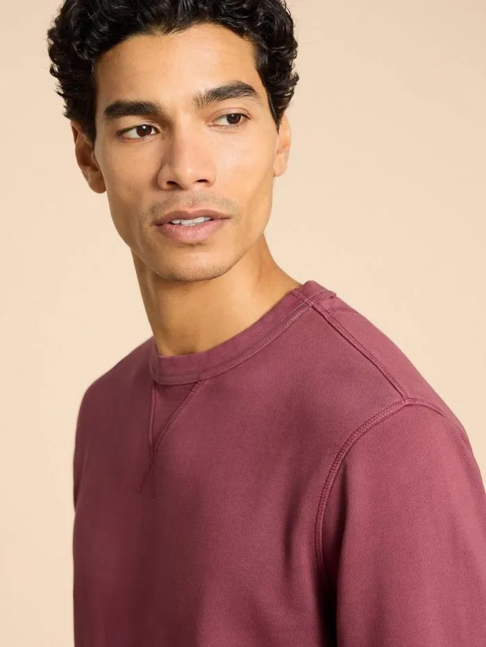 Men Crew Neck Sweat Mid Plum White Stuff Knitwear Men Crew Neck Sweat Mid Plum White Stuff Knitwear